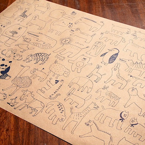 【CHIQON】つつみ紙 B4サイズ「いきもの」