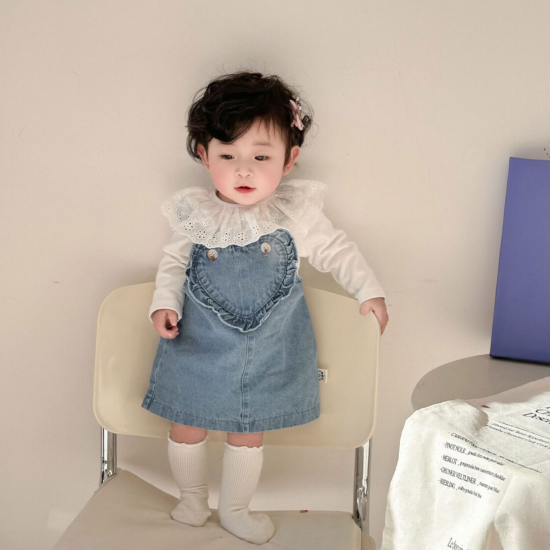 ワンピース デニム 刺しゅう ヨーク カバーオール (幼児・ベビー 