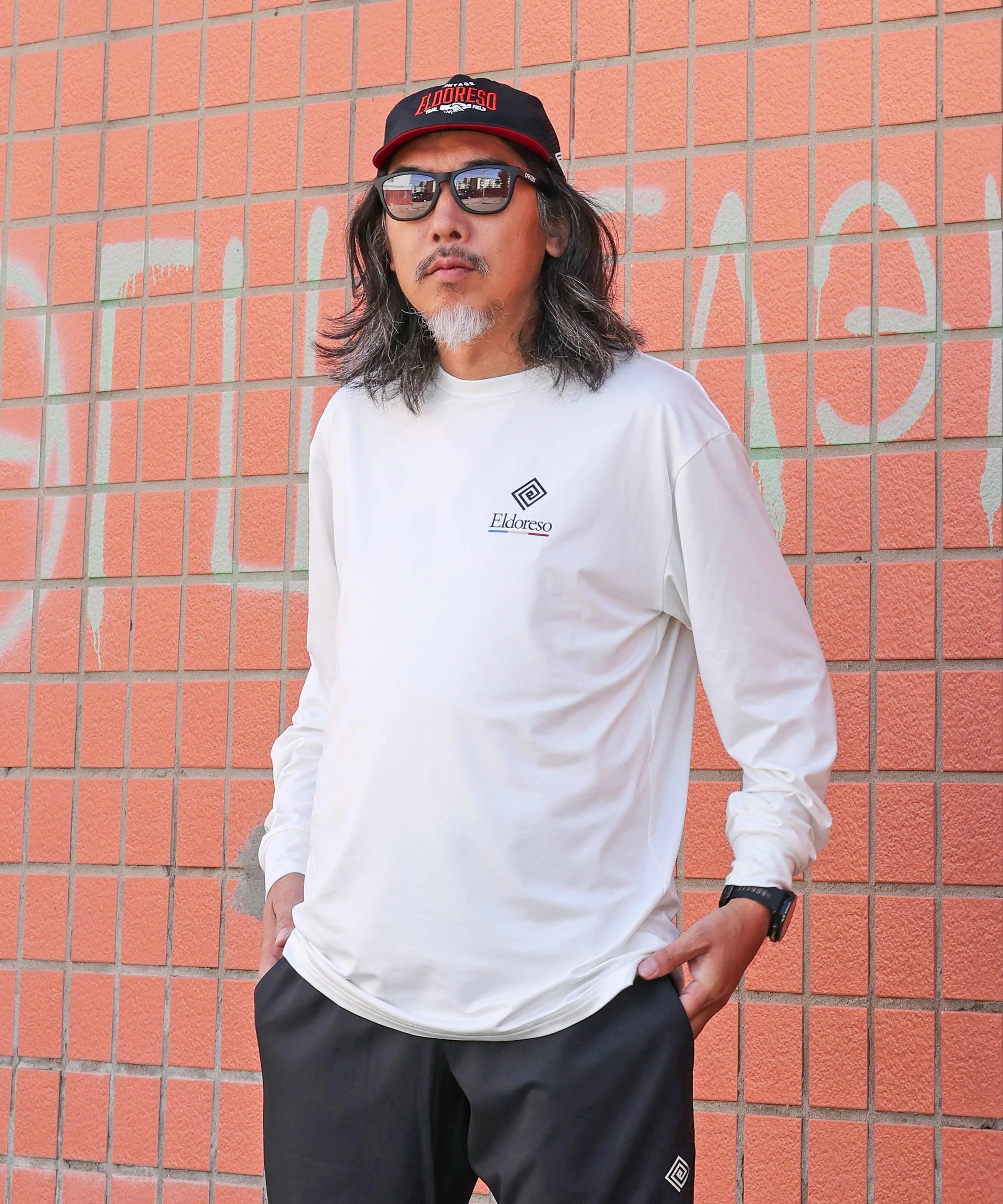 ランニング　エルドレッソ　ロンT キャップ　セット ELDORESO（エルドレッソ）Shake Hands Cap -Black メンズレディース