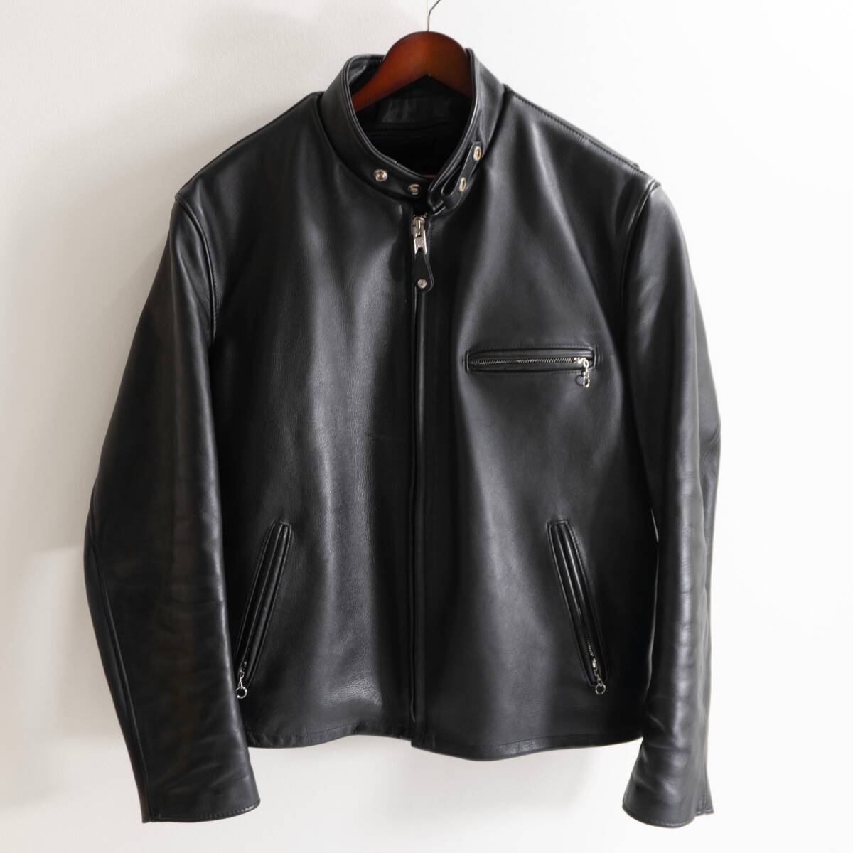 美品】KADOYA【パンチング レザー シングルライダースジャケット】 M