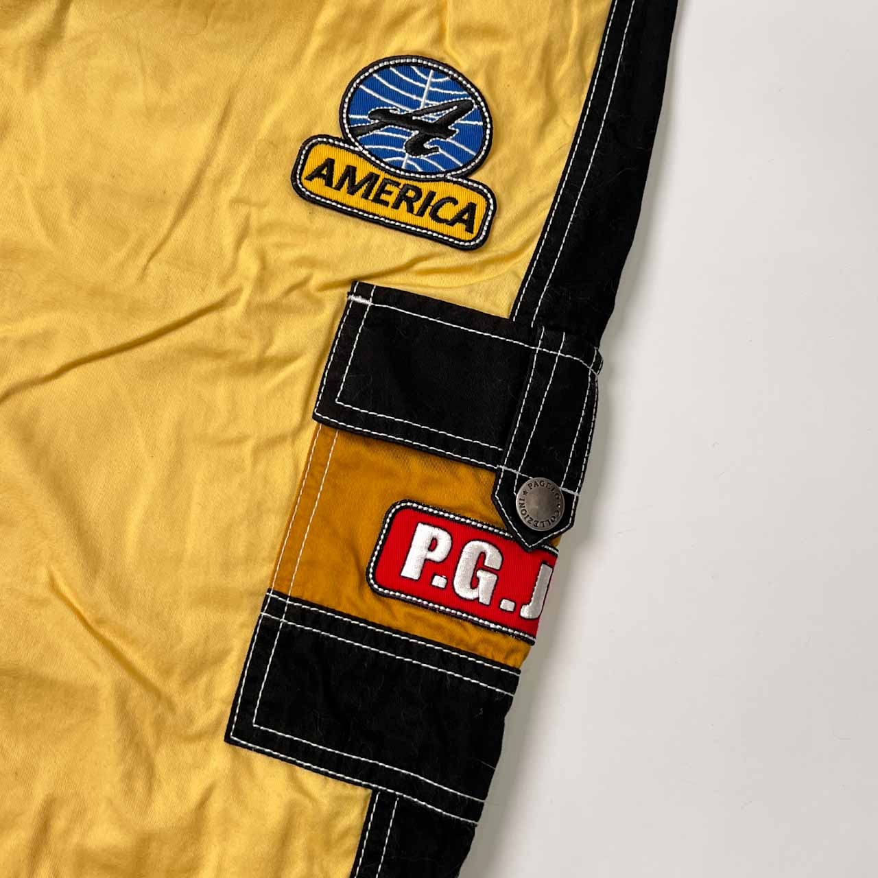 PAGELOパジェロ カーゴ デコ ハーフパンツ ショートパンツ LL/イエロー系 メンズ