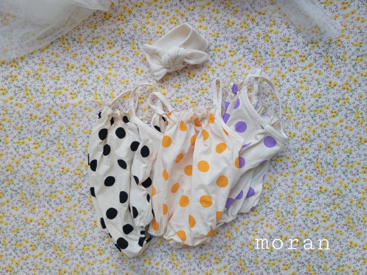 [Moran bebe] Bubbles Bodysuit Set-up / [모란] 방울방울슈트세트