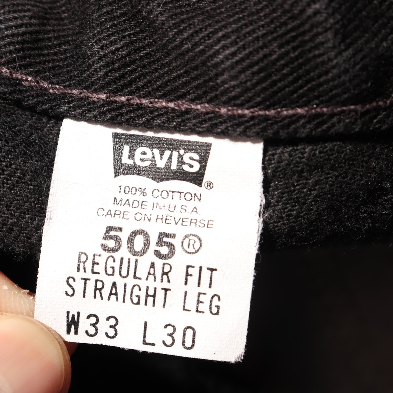 極美品 33×30 Levi’s 505 USA サルファーブラックデニムパンツ 02年 リーバイス