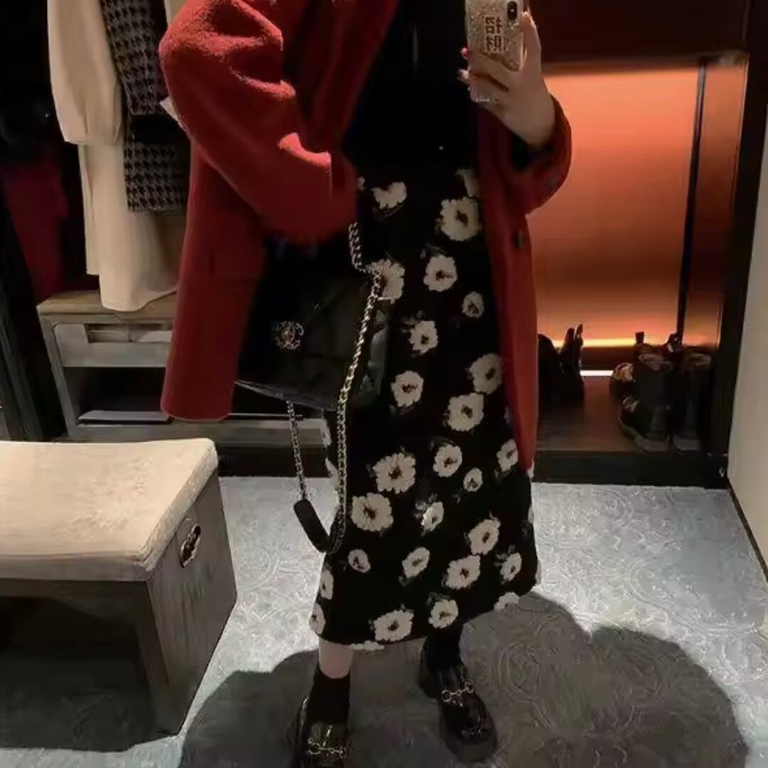 poco poco flower midi skirt