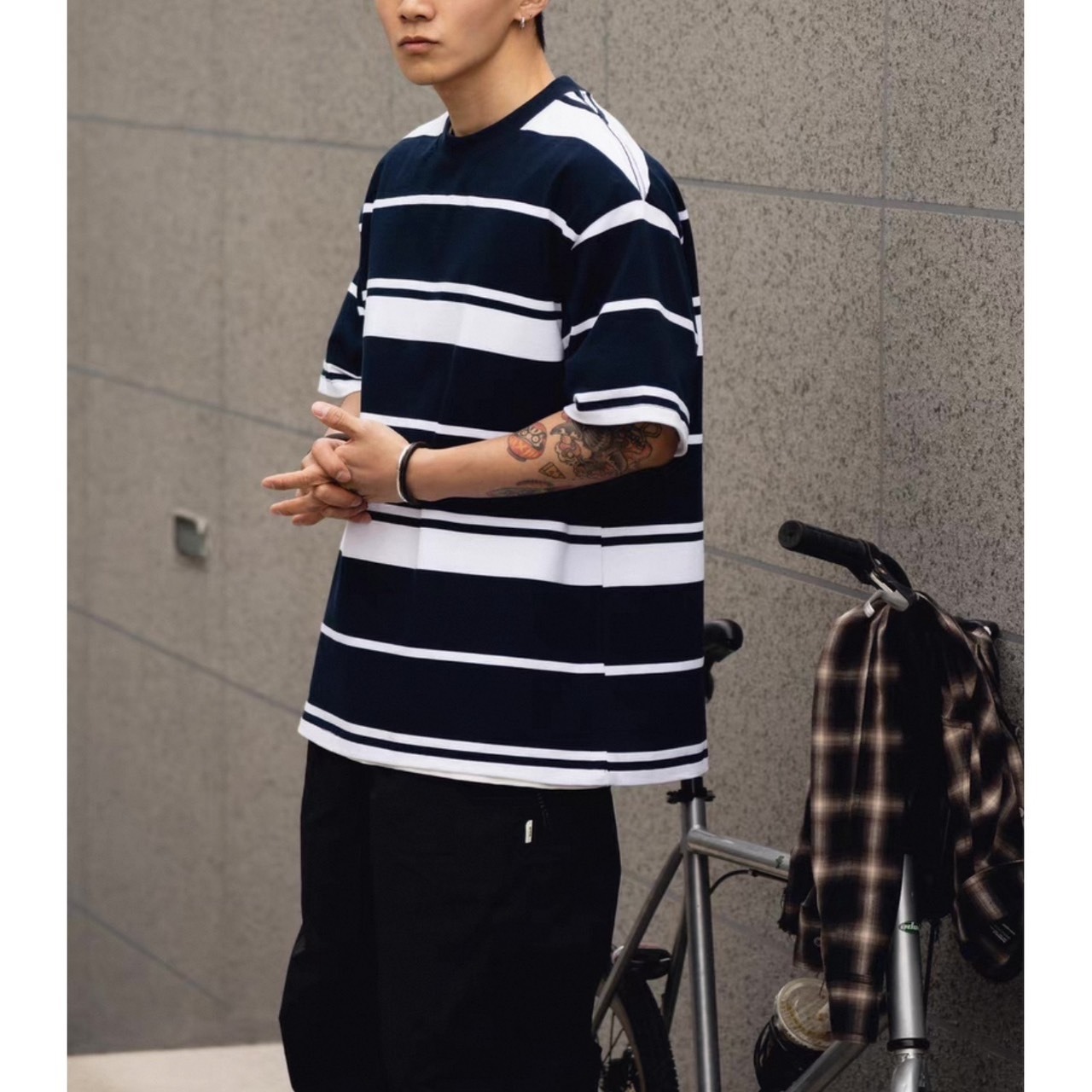 Two-tone striped t-shirt 0759 - 5