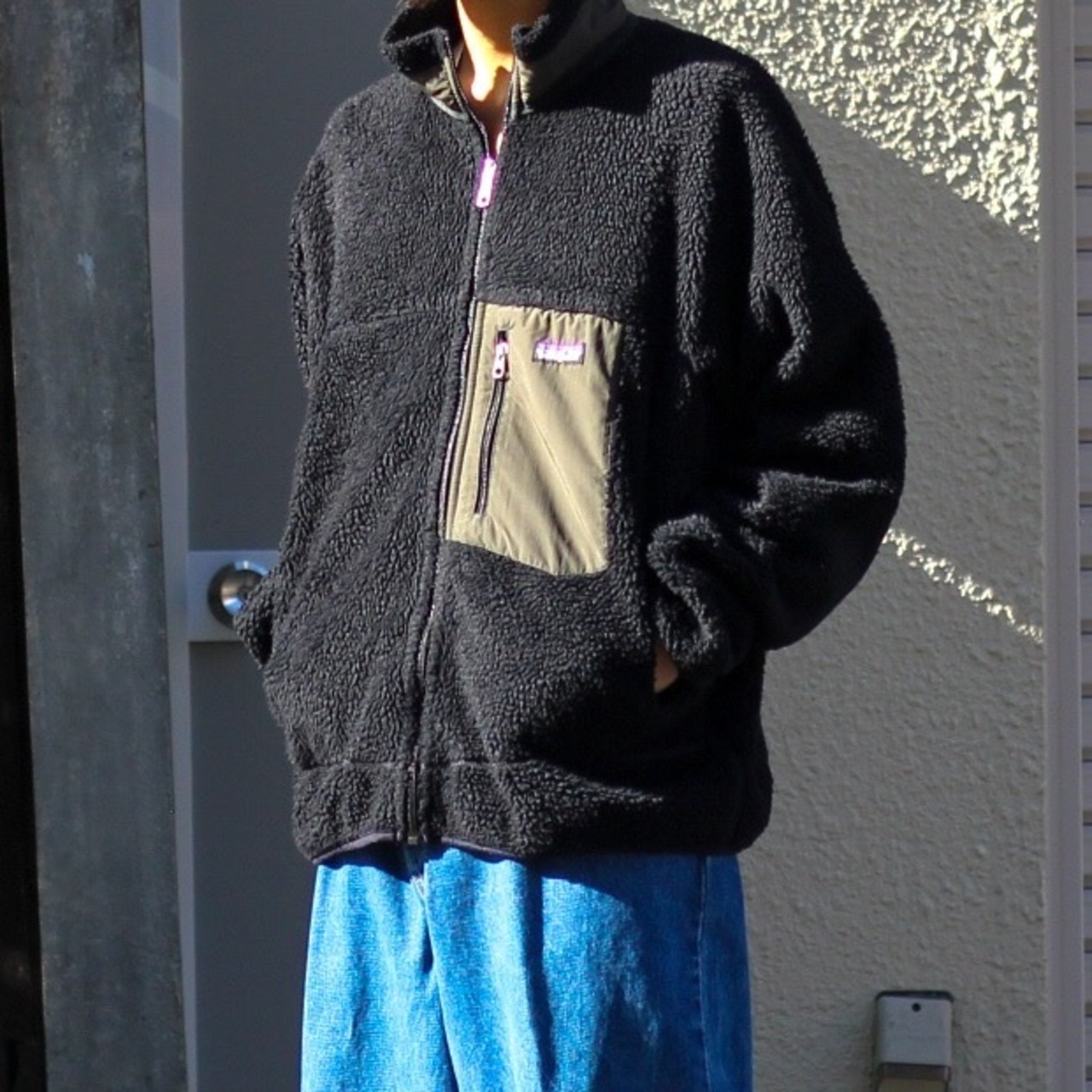 PATAGONIA クラシックレトロ-X フリースジャケット ブラック×カーキ  