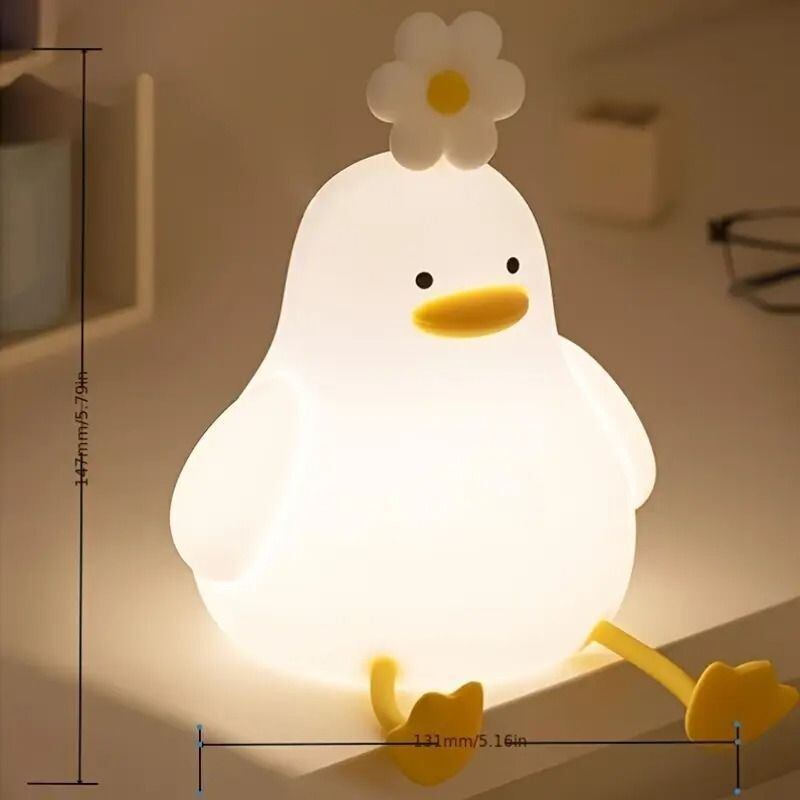 ベッドサイドランプ かわいい アヒル ナイトライト 照明 30分タイマー