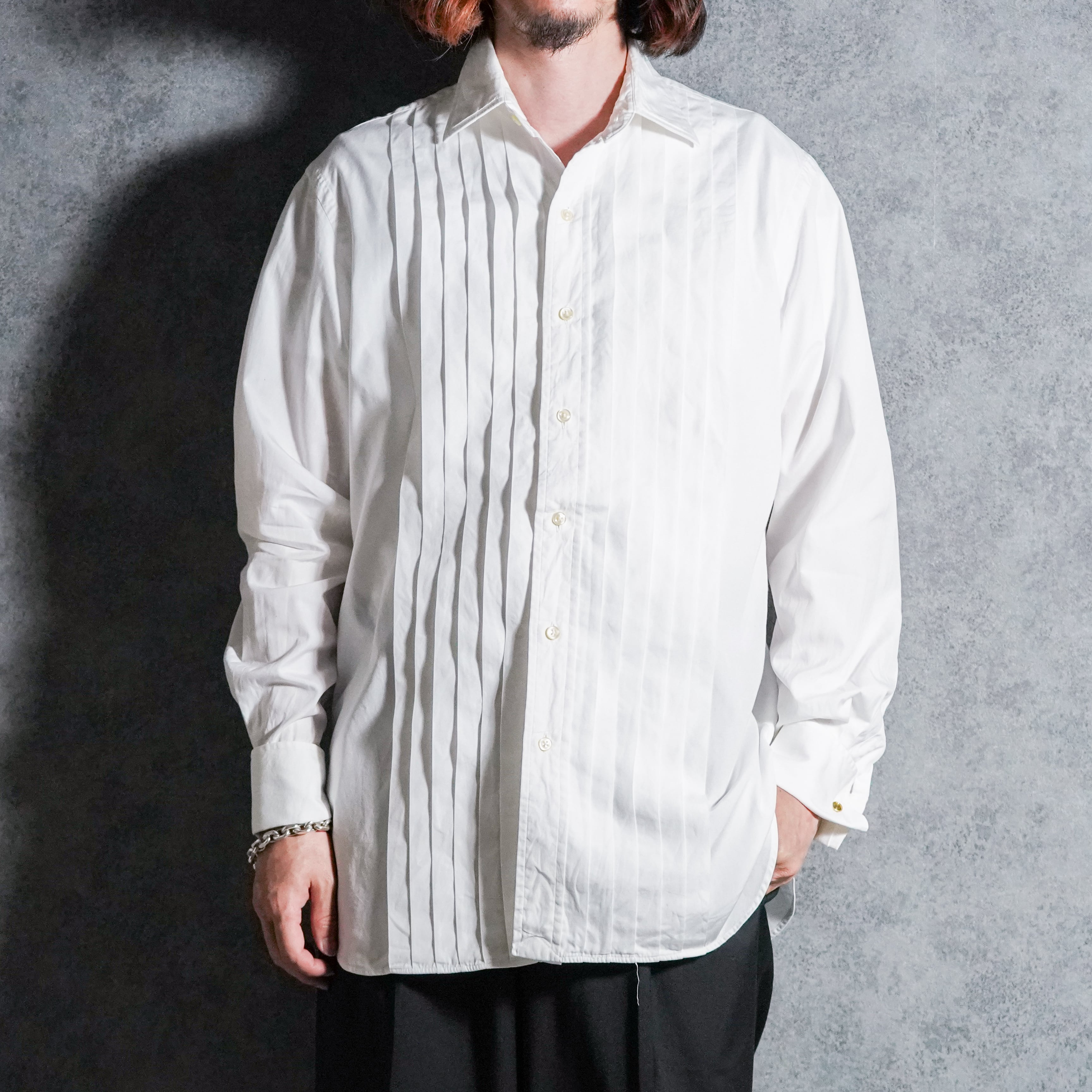 80s Christian Dior Double Cuffs Dress Shirts Whiteクリスチャン