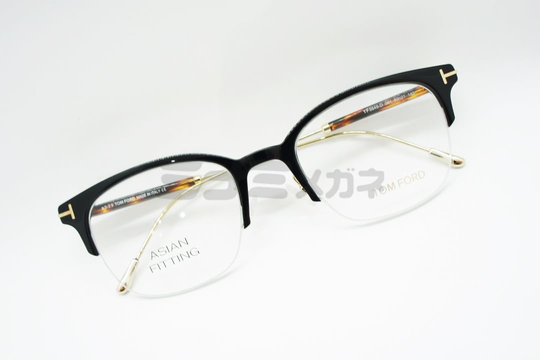 トムフォード　サングラス　TF5645-D 001 ブラウン　TOM FORD TOM FORD メガネ TF5645-D 001 ナイロール ハーフリム クラシカル
