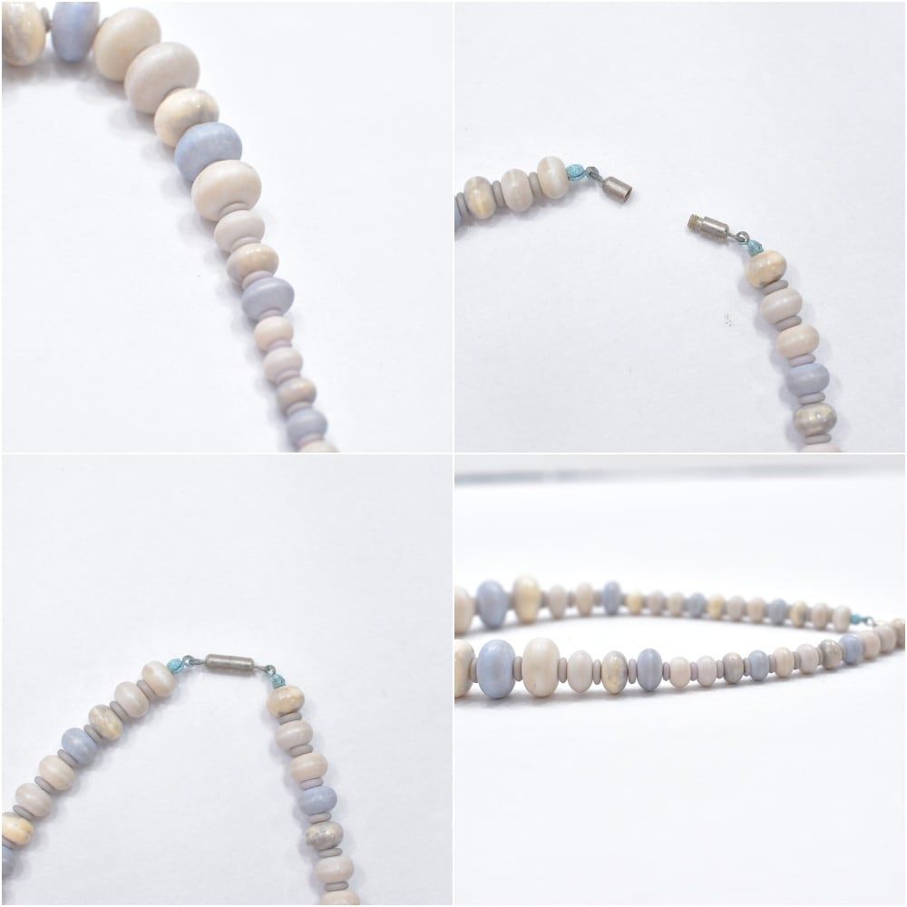 Vintage 天然石 ビーズ ネックレス 首飾り ストーン アクセサリー