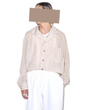 m's braque for MURPHH "LONG SLEEVE ALOHA SHIRT〔NAVY STRIPE〕"