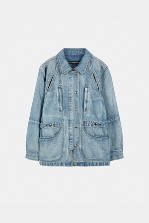 [ANDERSSON BELL] JEWELED DENIM WORK JACKET awa754w(BLUE) 正規品 韓国ブランド 韓国通販 韓国代行 韓国ファッション ANDERSSONBELL アンダーソンベル 日本 店舗