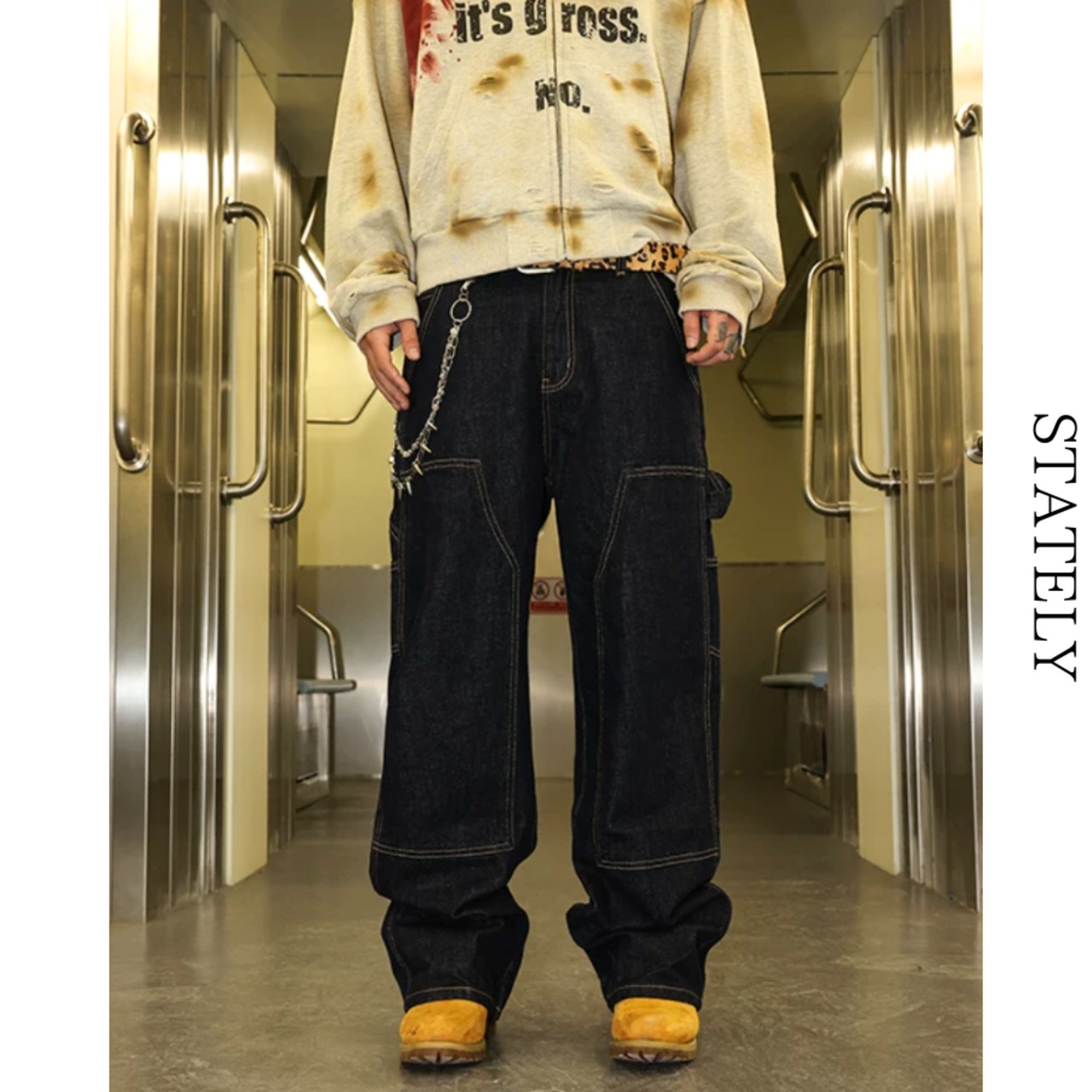 Utility Pocket ワイドカーゴデニム_B121・画像8