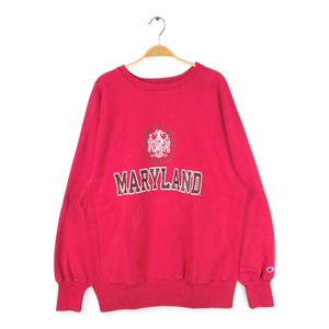 90s チャンピオン USA製 リバースウィーブ ヴィンテージスウェット 刺繍タグ カレッジ MARYLAND サイズXL 古着 @CF0944
