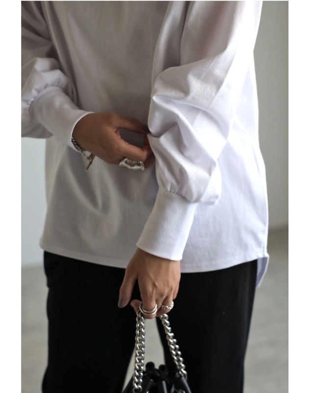 タートル袖ギャザーカットソー