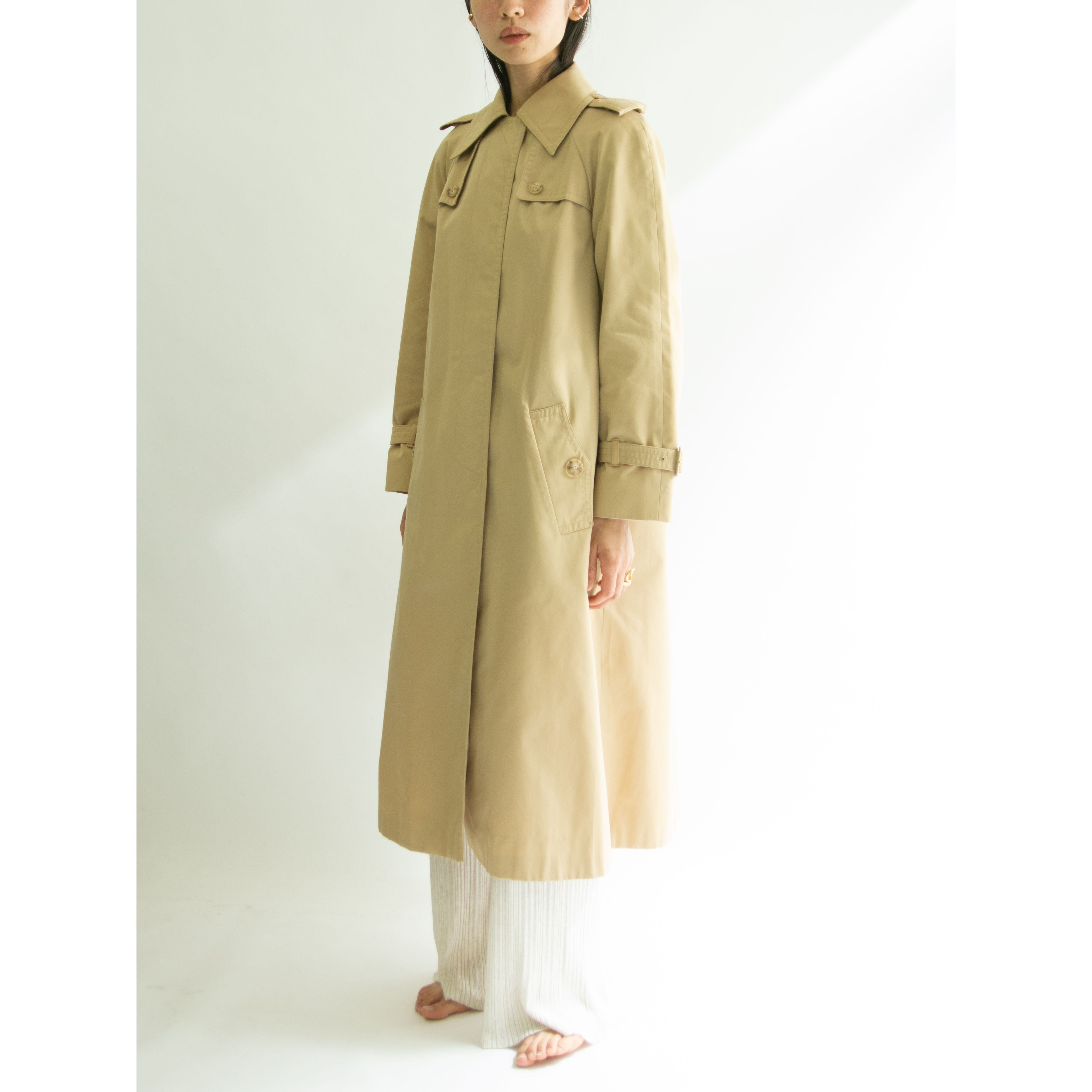 【Aquascutum】Made in England 80's Cotton-Polyester Single Coat（アクアスキュータム 英国製コットンポリエステル コート）