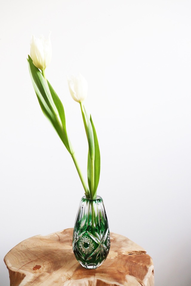 Cut glass vase