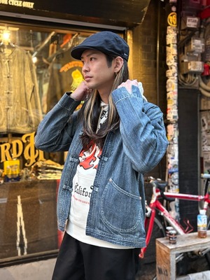 HOUSTON / Denim china jacket / チャイナジャケット /