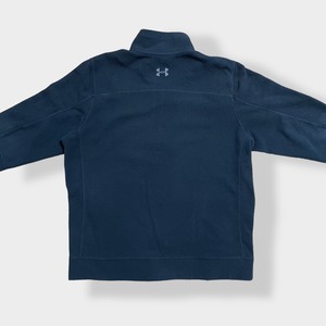 【UNDER ARMOUR】XL ビッグシルエット RVRB 刺繍ロゴ バックロゴ ハーフジップ スウェット プルオーバー アンダーアーマー スポブラ US古着