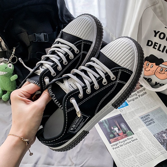 メンズ 厚底 靴 キャンバス 学生 韓国 流行 スニーカー シューズ