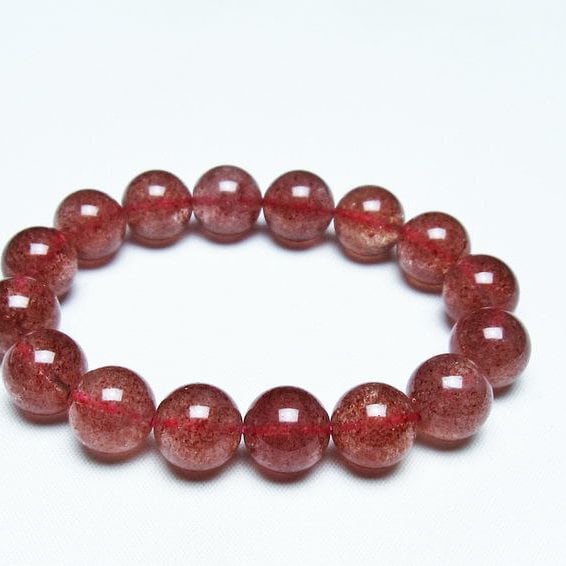 ストロベリークォーツ 苺水晶 ブレスレット 13mm 一点物  おまかせ便 111-40300