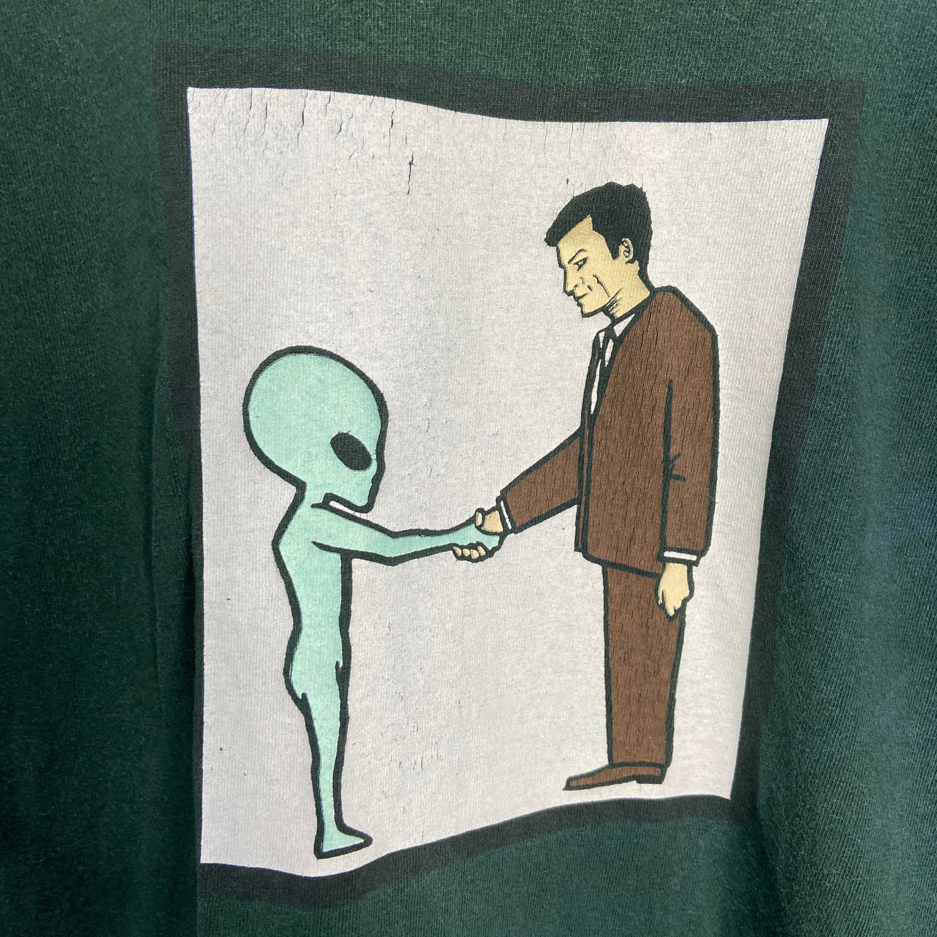 90s USA製 ヘルメット バンドTシャツ バンt エイリアン 緑 L | 古着屋 Uan