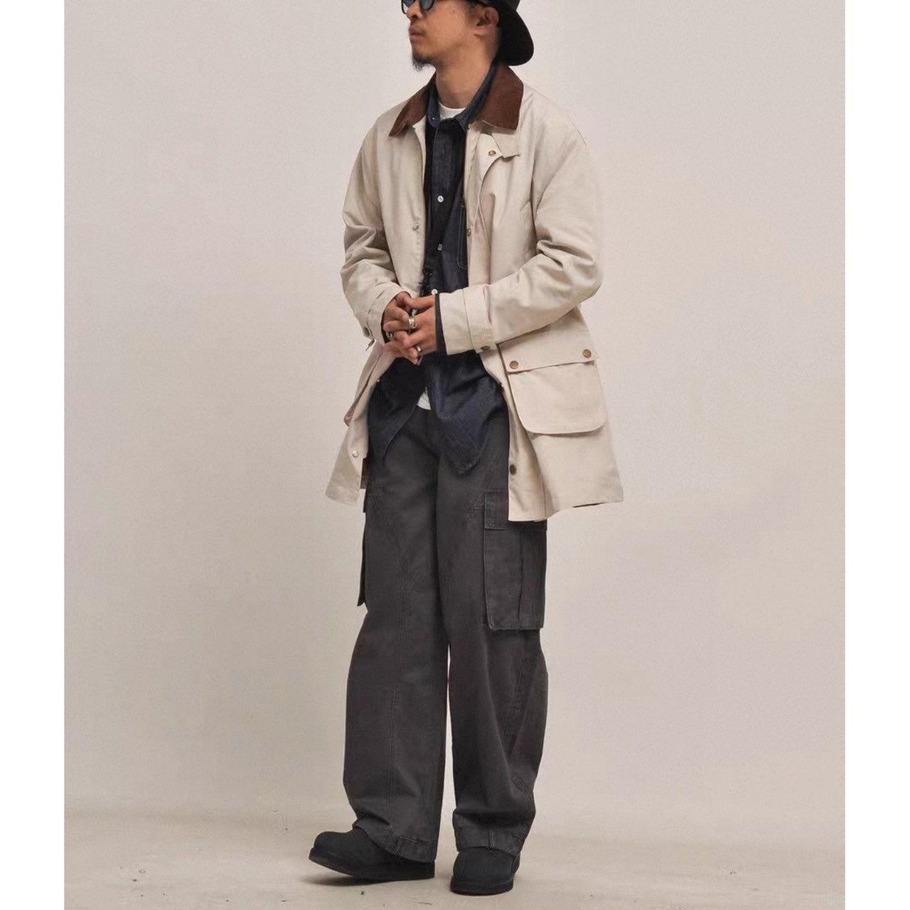 Corduroy collar overcoat 1198 - 11