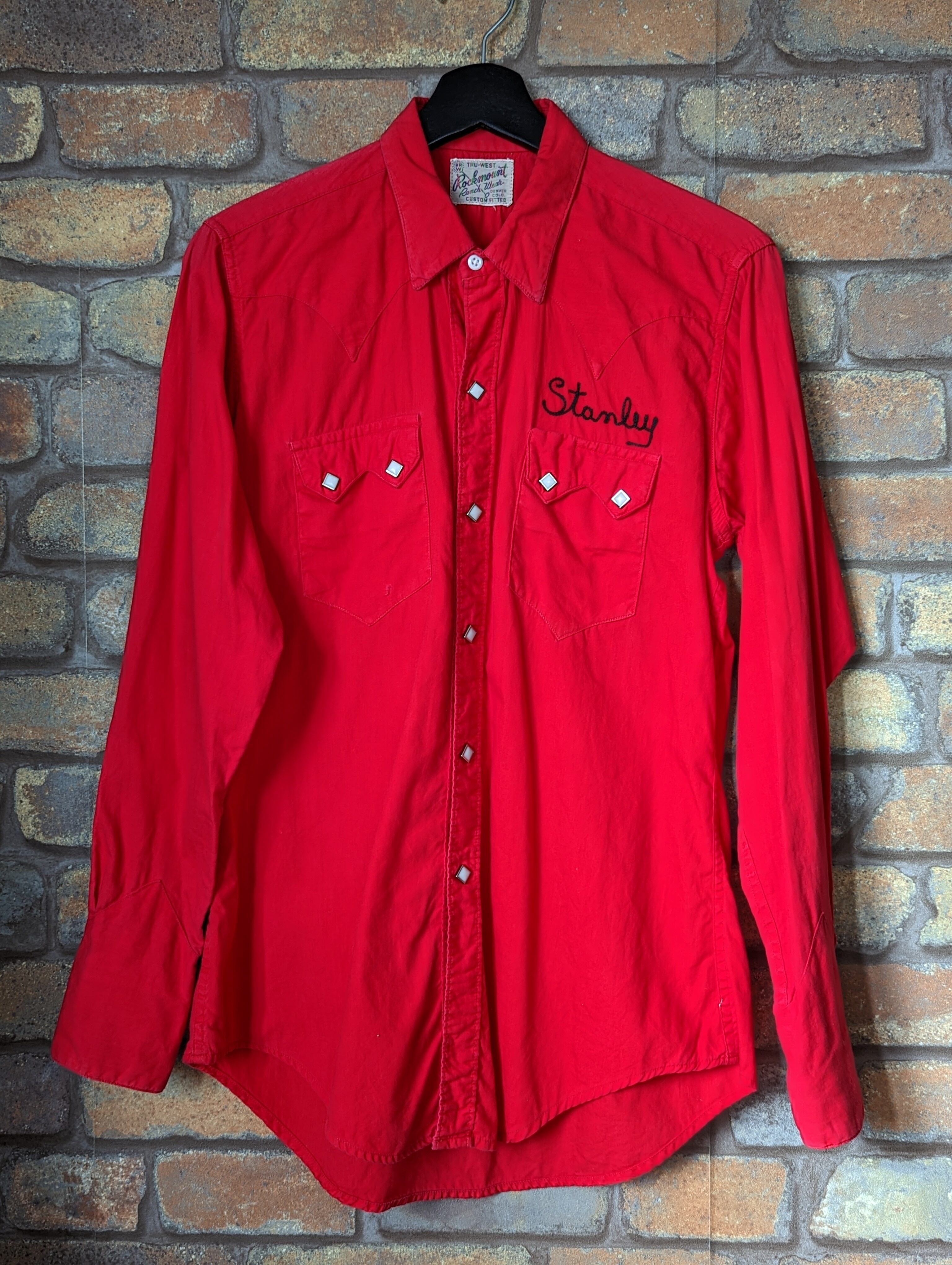 60's Rockmount WesternShirt Red ChainStitch Vintage | 古着屋【LRock】