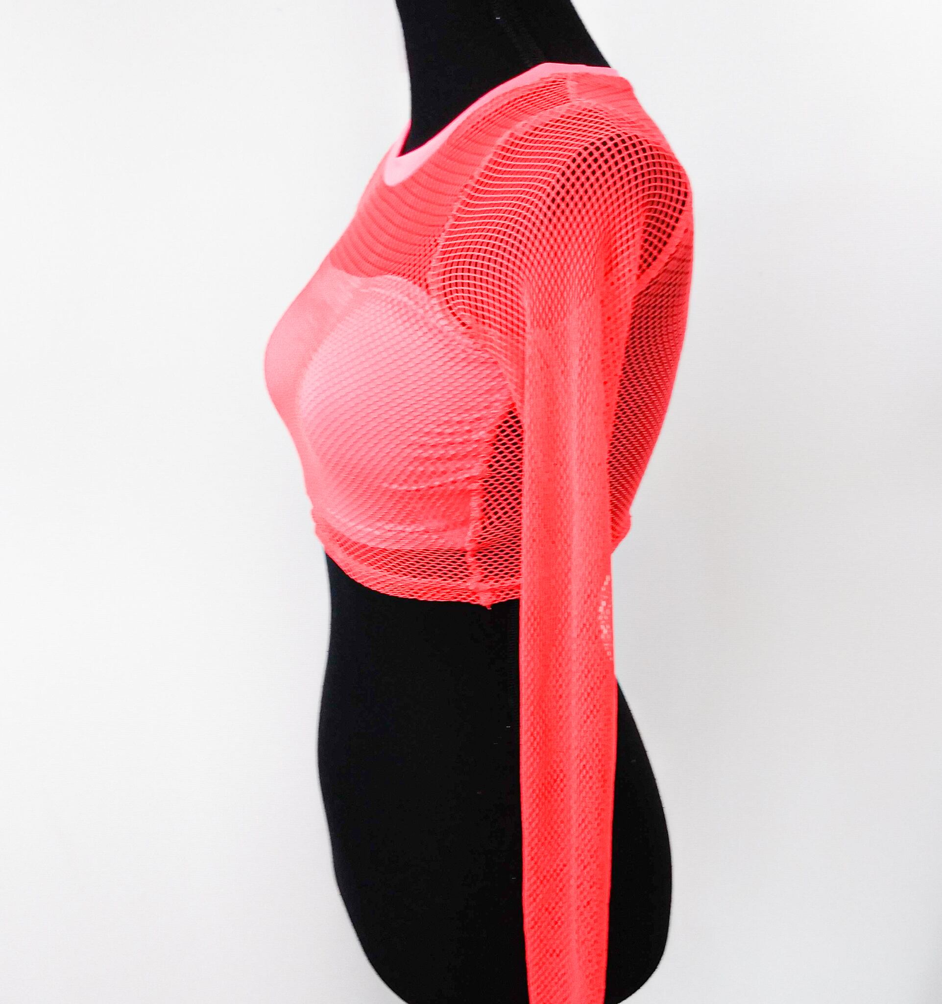 ネオンピンク メッシュネットトップス ネオンカラー 蛍光 ダンス 衣装 イベント ランニング ヨガ クラブ フェス セクシースポーツ