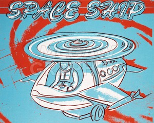 アンディ ウォーホル「スペース シップ ,1983」展示用フック付ポスター ポップアート 絵画