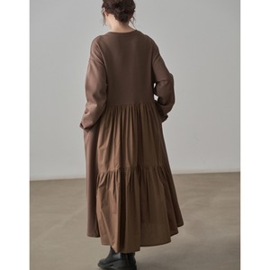 gathered switching dress　J00201