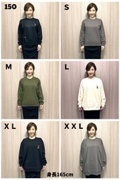 男女兼用　クルーネックプルオーバー LEONoriginal　ブラック　S〜XXL　