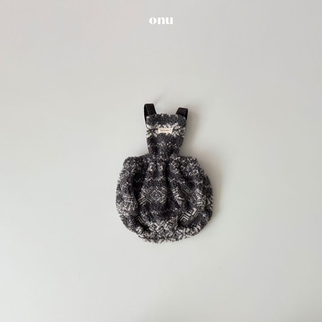 予約販売【ONU】ボアジャガードブルマロンパース グレー 12M（約80cm）2025 WINTER 韓国子供服