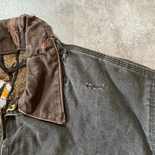 00s- Carhartt 襤褸 ダック地 ブラックデトロイトジャケット 無地 メキシコ製 XL jacket 詳細写真8