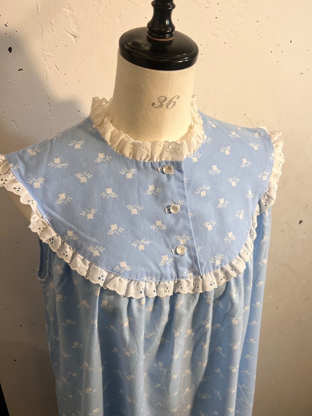 80's Lanz of Salzburg flower dot blue dress