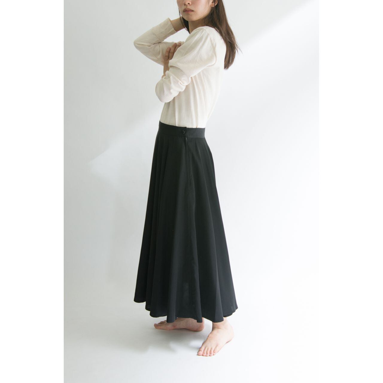 【Les Copains】Made in Italy Mi-mollet length flare skirt（レコパン イタリア製ミモレ丈フレアスカート）5d