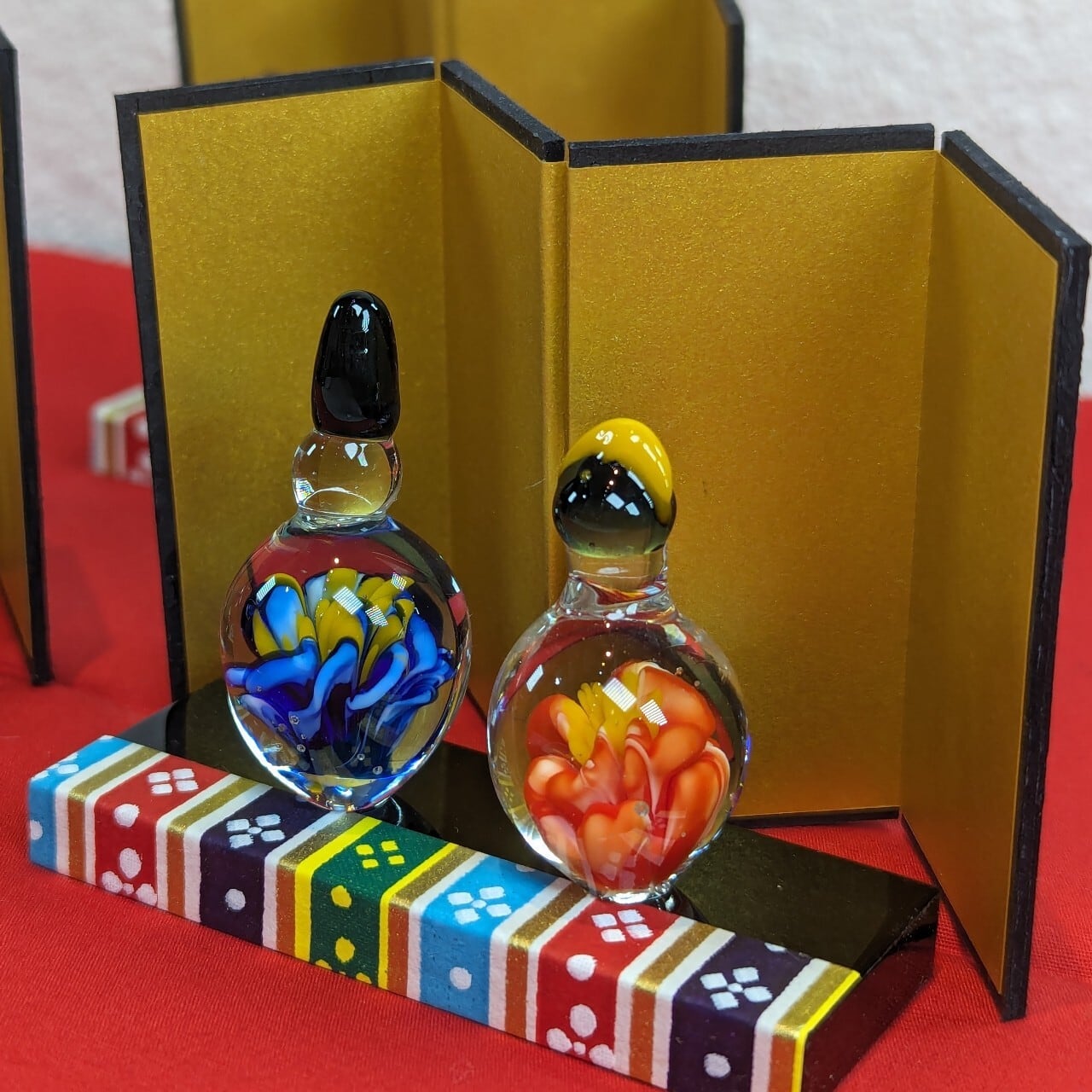 硝子のインプロージョン花雛人形 | Glass Studio a_bee