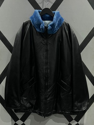 【X VINTAGE】"Reversible" Leather × Faux Fur Vintage Loose Jacket