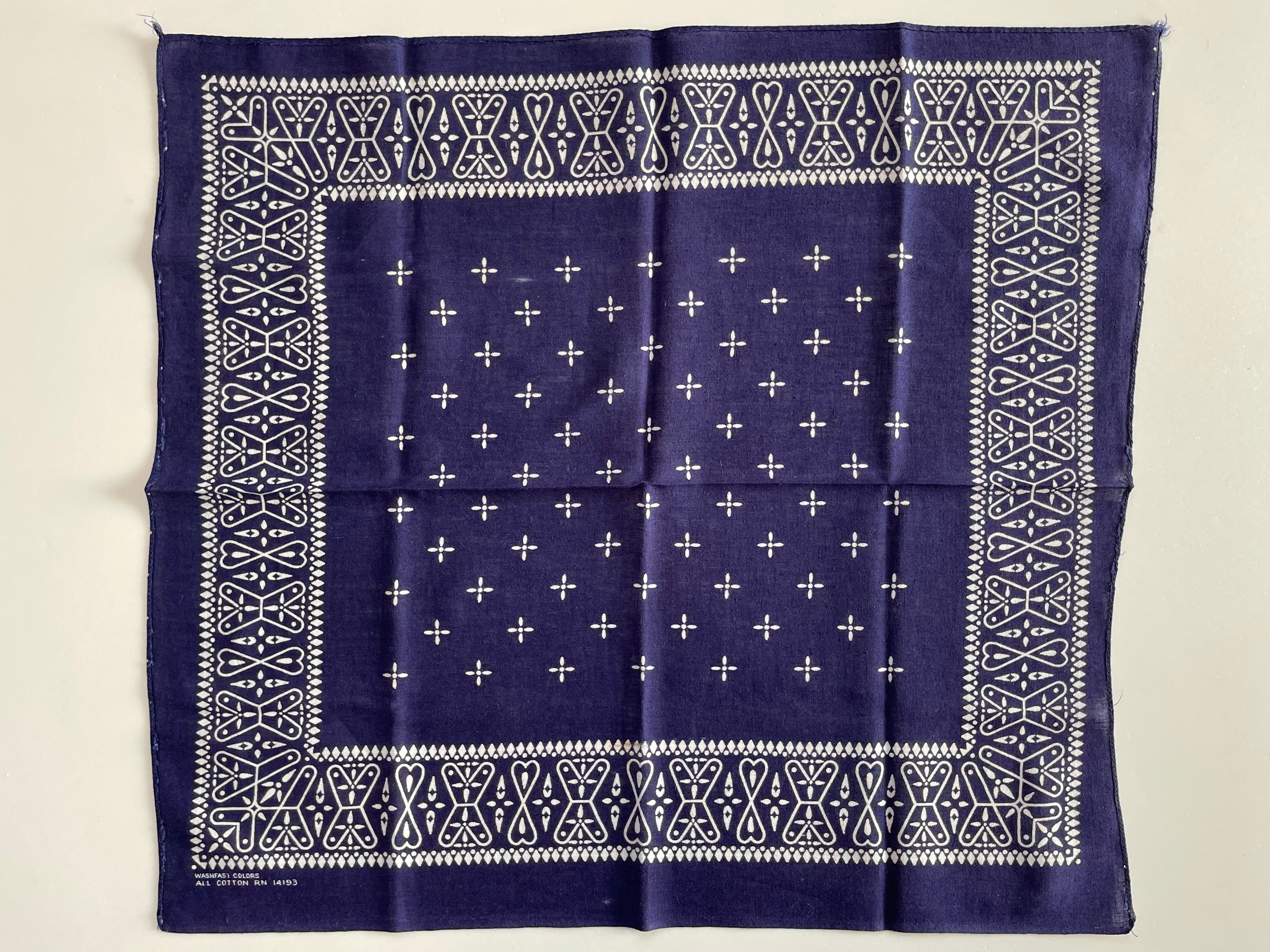 クロス柄 オリジナル vintage 14193 ビンテージバンダナ 1858 cross】RN14193 ヴィンテージバンダナ MADE IN USA | swallows