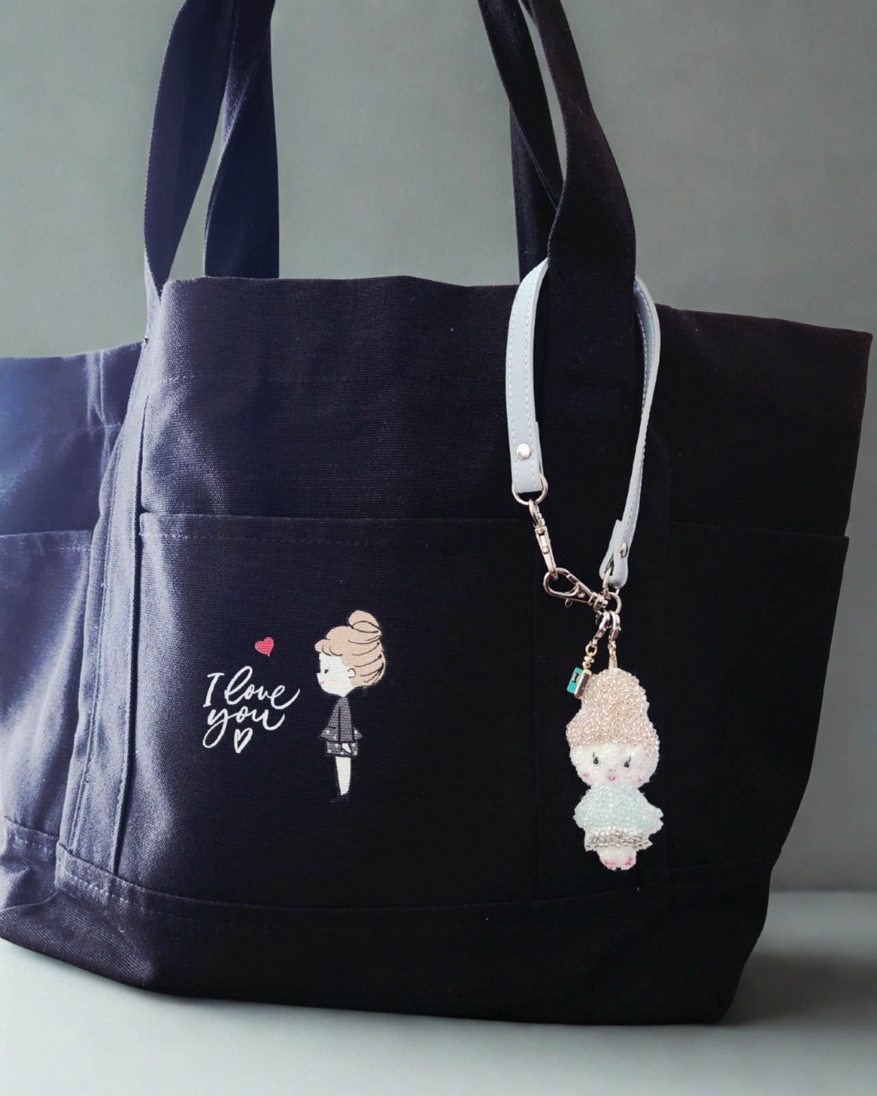恋するアイリー❣️ビーズ刺繍ストラップ_アイスブルー - 8