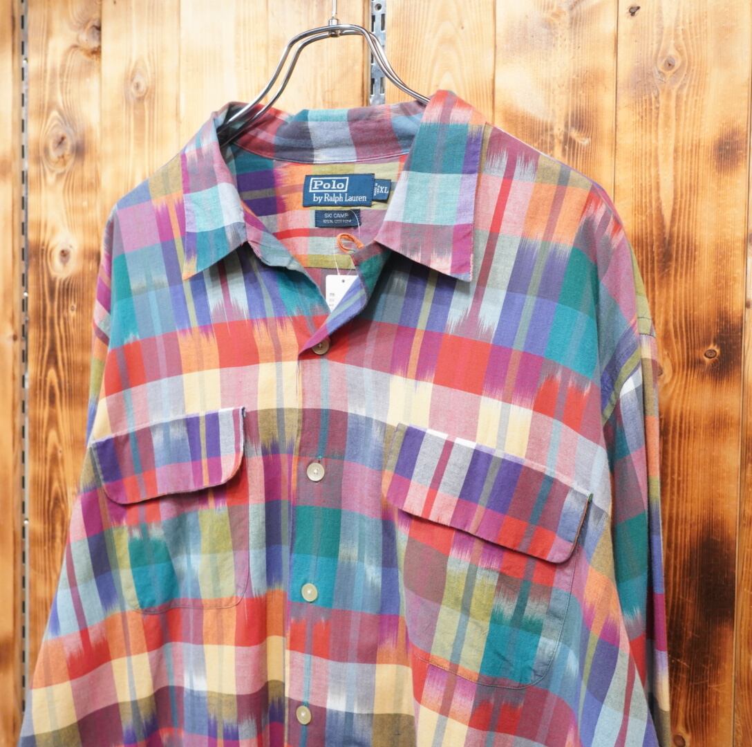 90s ポロラルフローレン ski camp オープンカラー 開襟シャツ e0497f3977728be2c4b5d7946ebc40