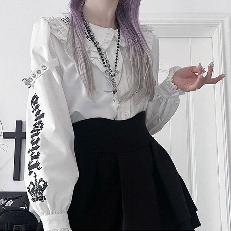 Gothic frill blouse r0140