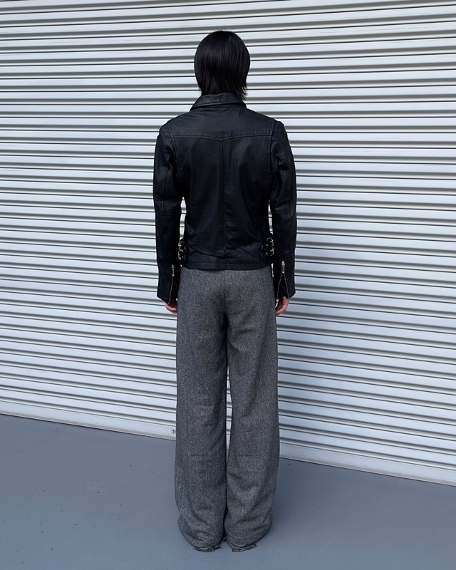 biker single leather blouson