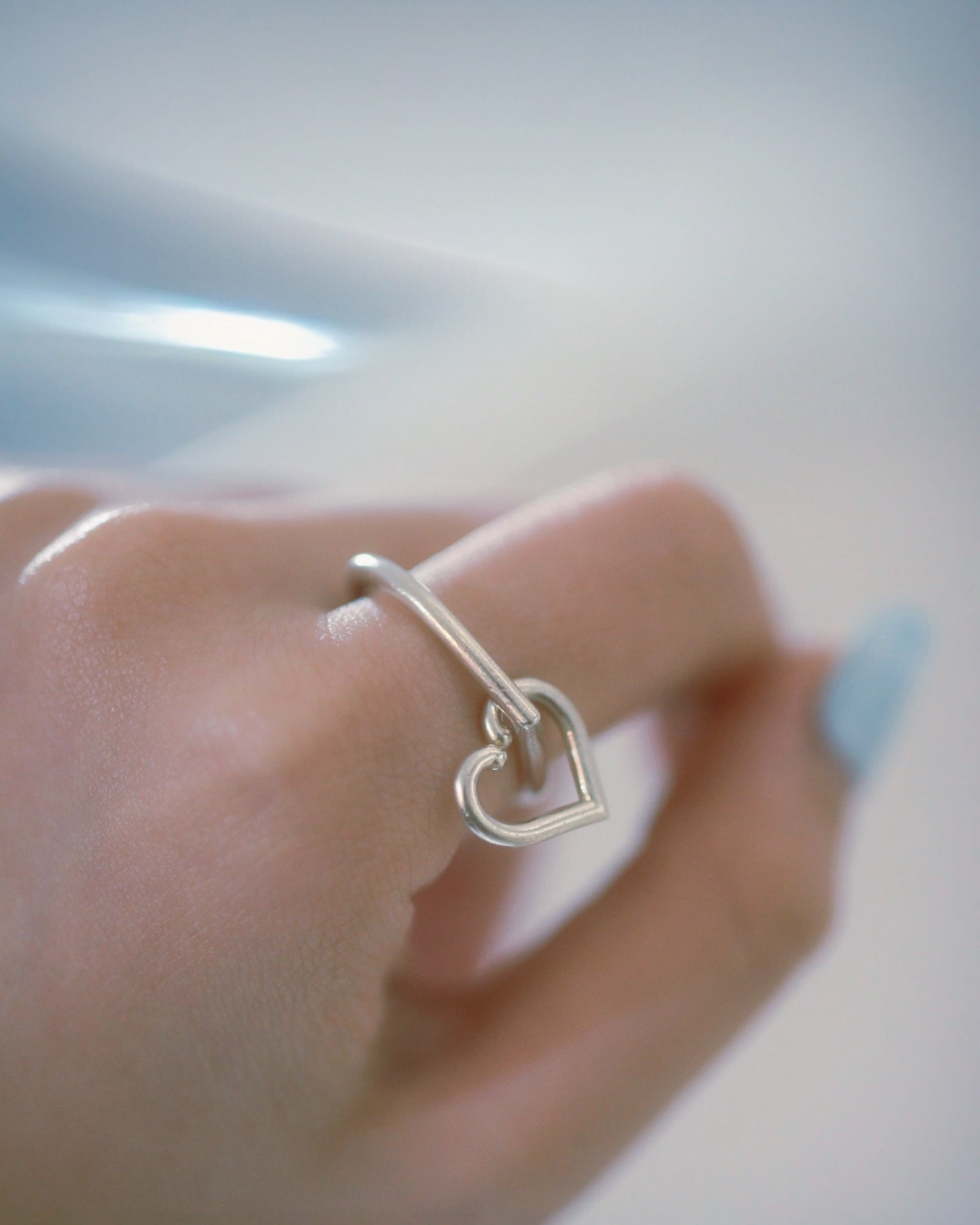 CHAIN RING SILVER925 #1803-sv チェーンリング ハート/シルバー925