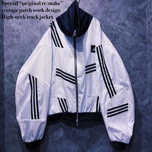 【doppio】Special “original re:make” vintage patch work design High-neck track jacket