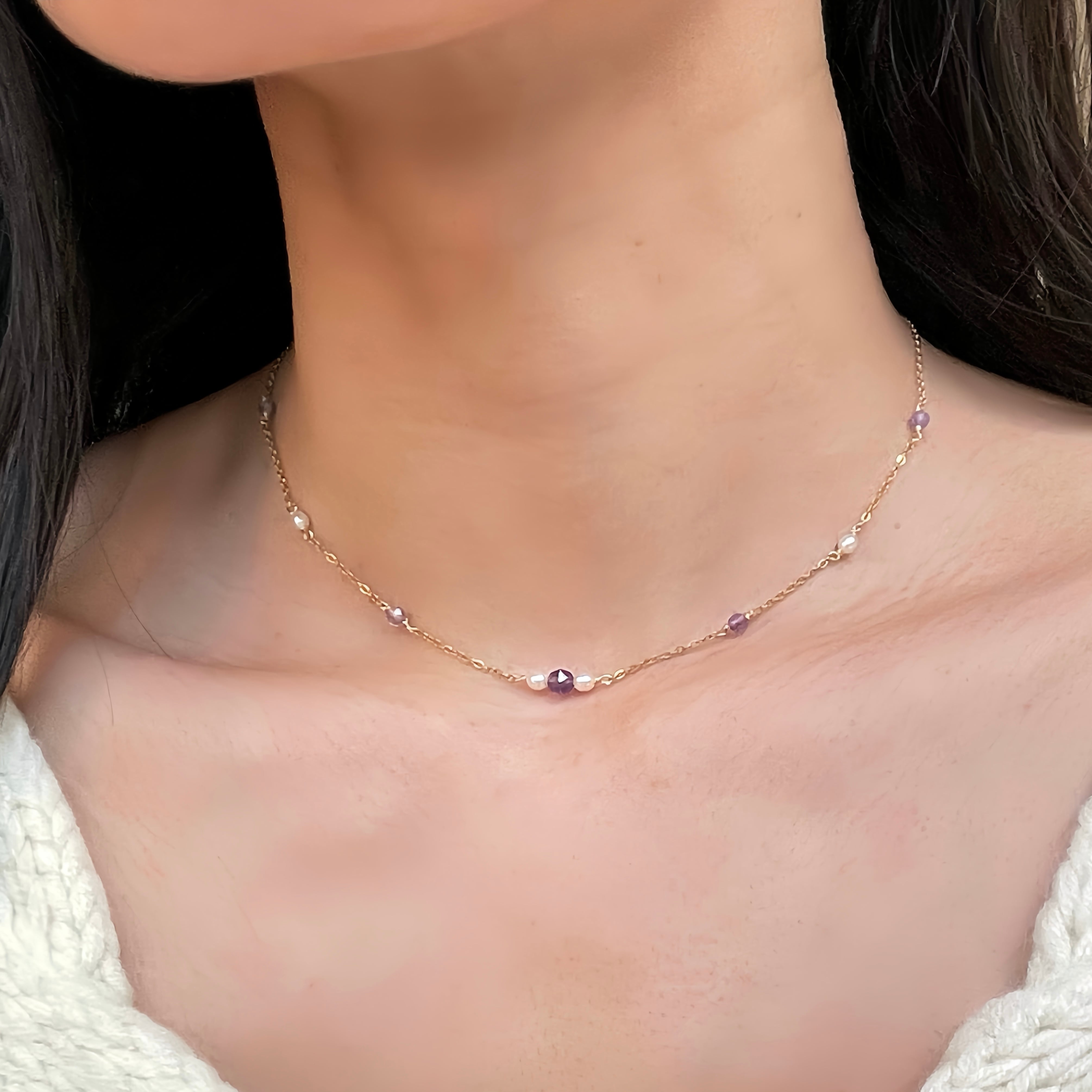 天使の羽のようなバロック淡水パール×サージカルステンレス／マンテルネックレス 淡水パール マンテル バロックパール ネックレス◇つけっぱなし!OK