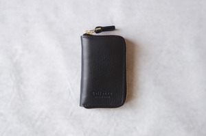 【ラウンドファスナーミニ財布】手のひらサイズ コンパクト ミニ財布 コインケース付き ブラック