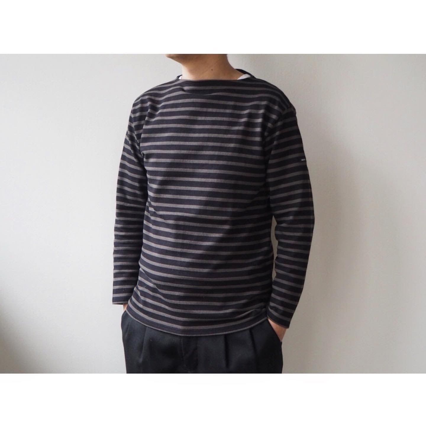 SAINT JAMES(セントジェームス) OUESSANT BORDER NOIR×TAUPE(ブラック×ウォッシュグレー ) |  AUTHENTIC Life Store powered by BASE