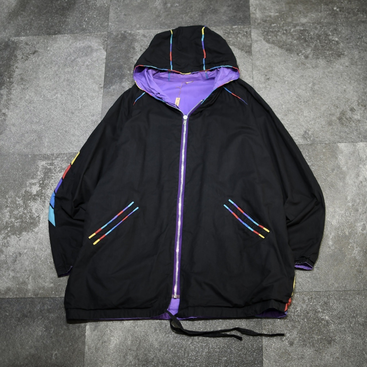rainbow switching reversible jacket