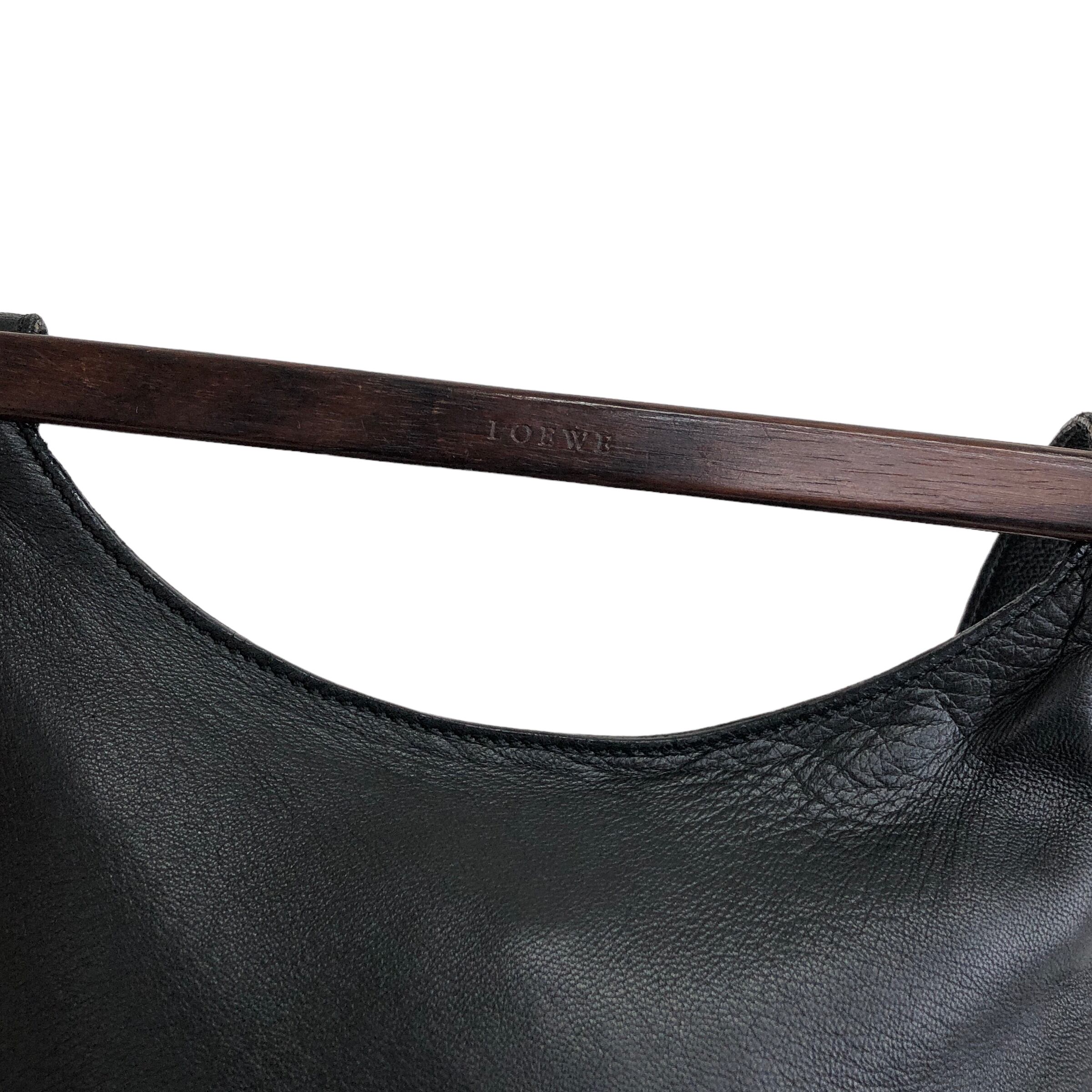 LOEWE(ロエベ) ショルダーバッグ - 黒 PVC(塩化ビニール)×レザー ロエベ LOEWE LOEWE ショルダーバッグ FLAMENCO CLUTCH MINI （1100